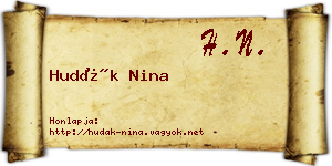 Hudák Nina névjegykártya